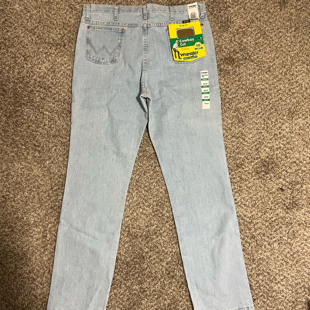 Men’s Wrangler Jeans- Cowboy Cut, Slim Fit 38x36 NWT